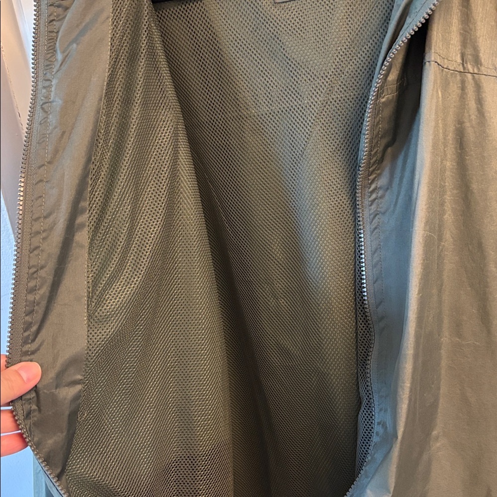 Men’s XXL Lightweight Hooded Windbreaker Jacket Green Full Zip - Picture 3 of 7
